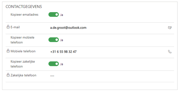 Contactgegevens overnemen van de natuurlijke persoon
