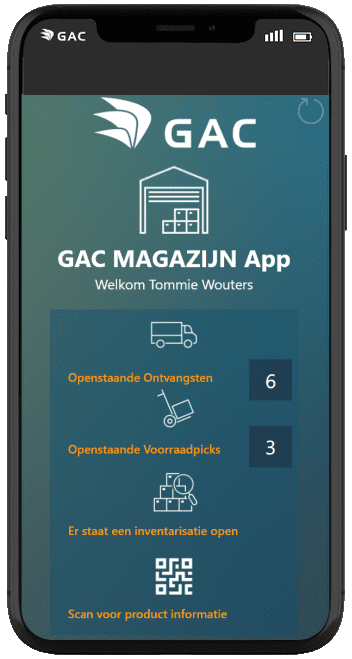 GAC magazijn app