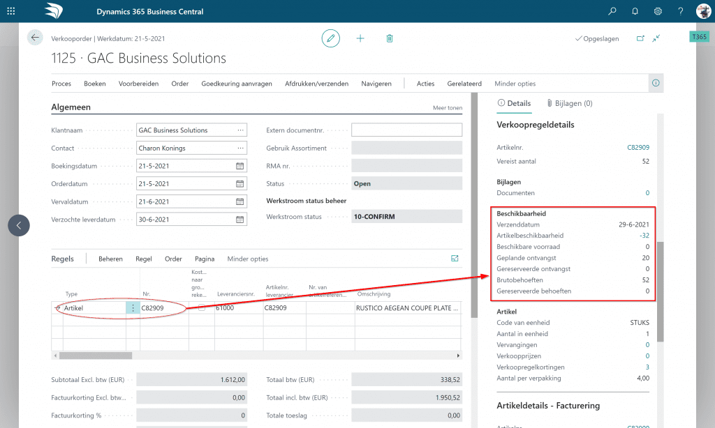 Orderverwerking in Business Central