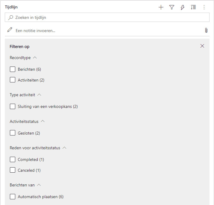 filteren crm