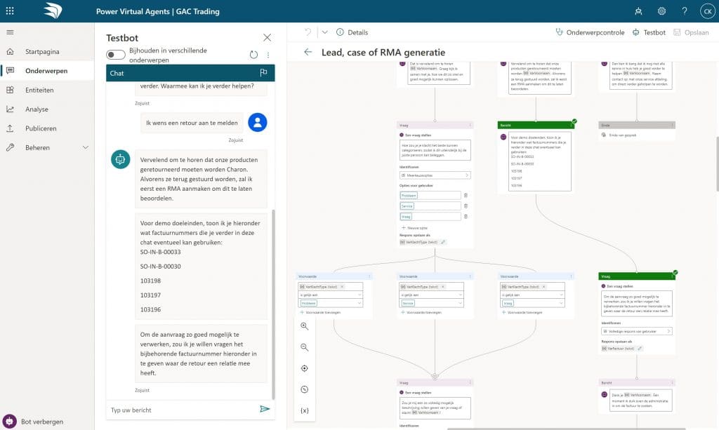 Power Virtual Agent Configuratie