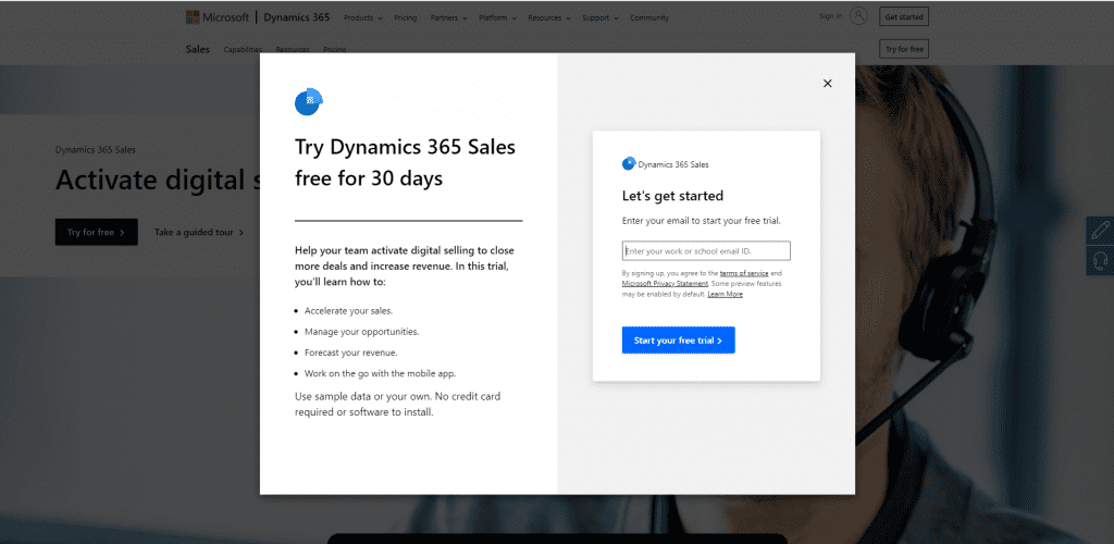 aanmelden dynamics 365 sales