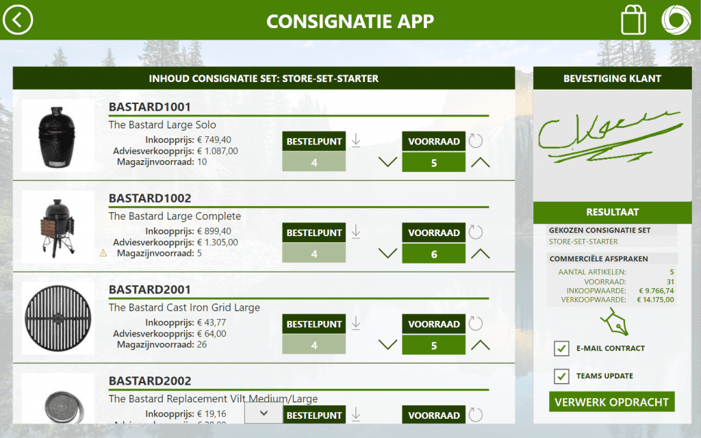 consignatievoorraad power apps