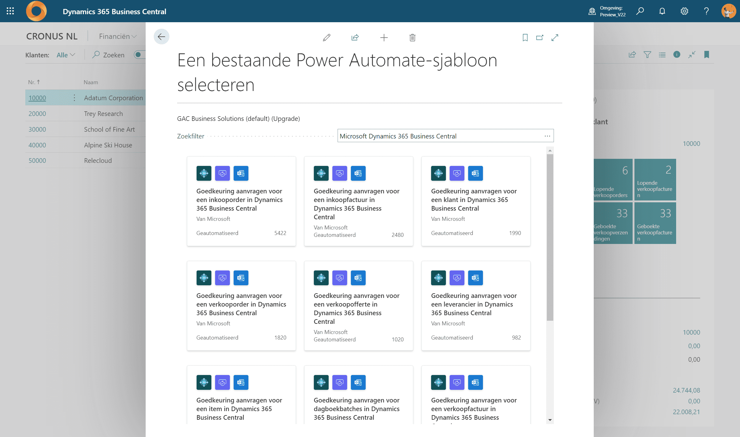 power automate sjabloon