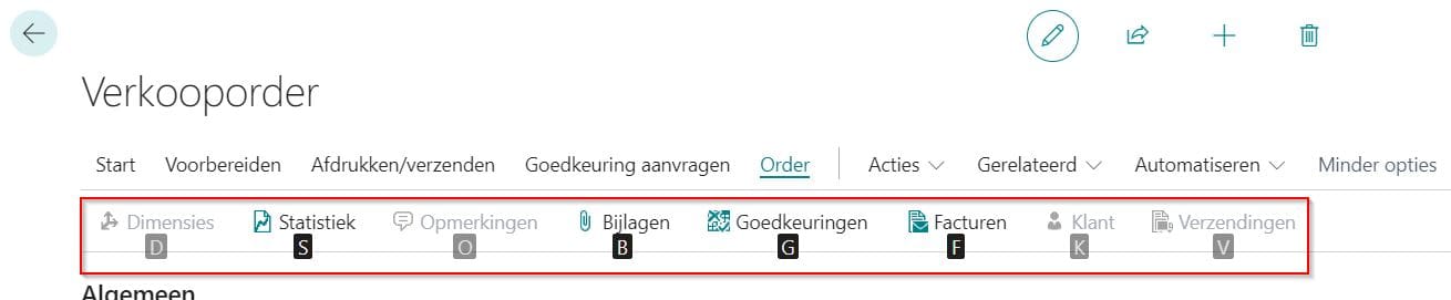 order business central