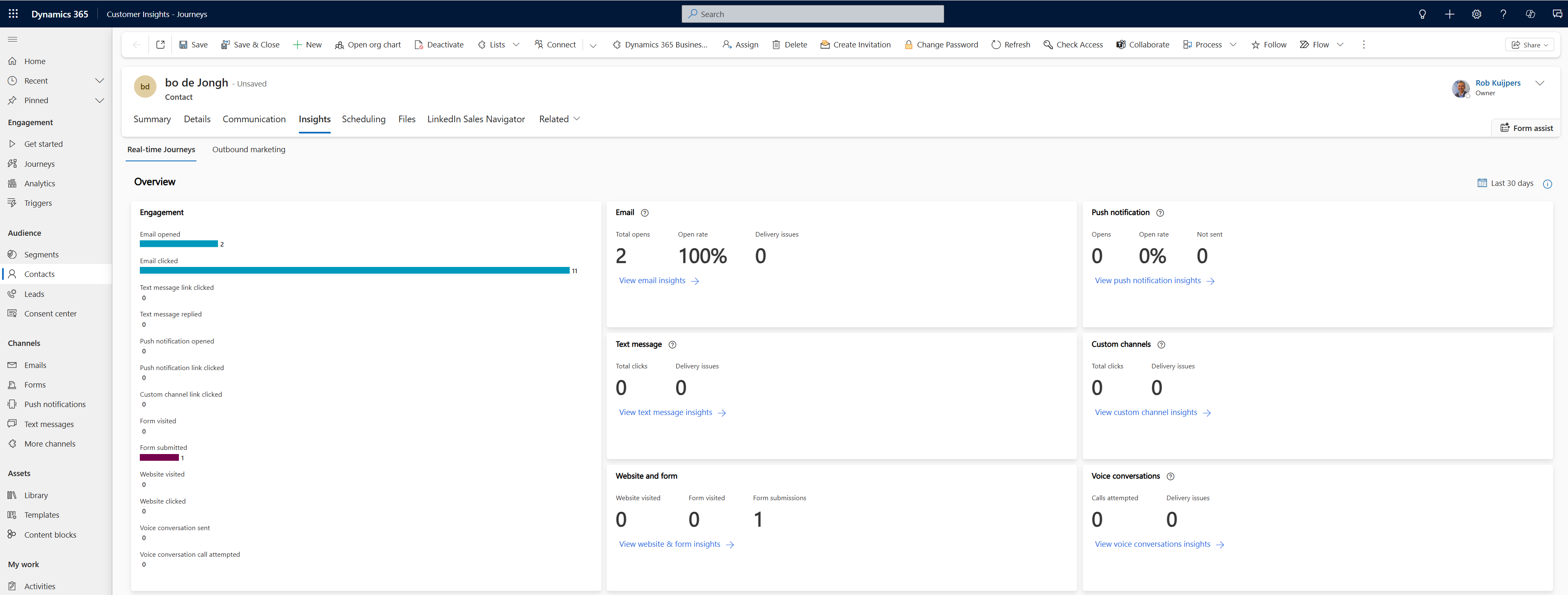 Dynamics365 - Customer insight-journeys - contactpersoon gedrag analytics